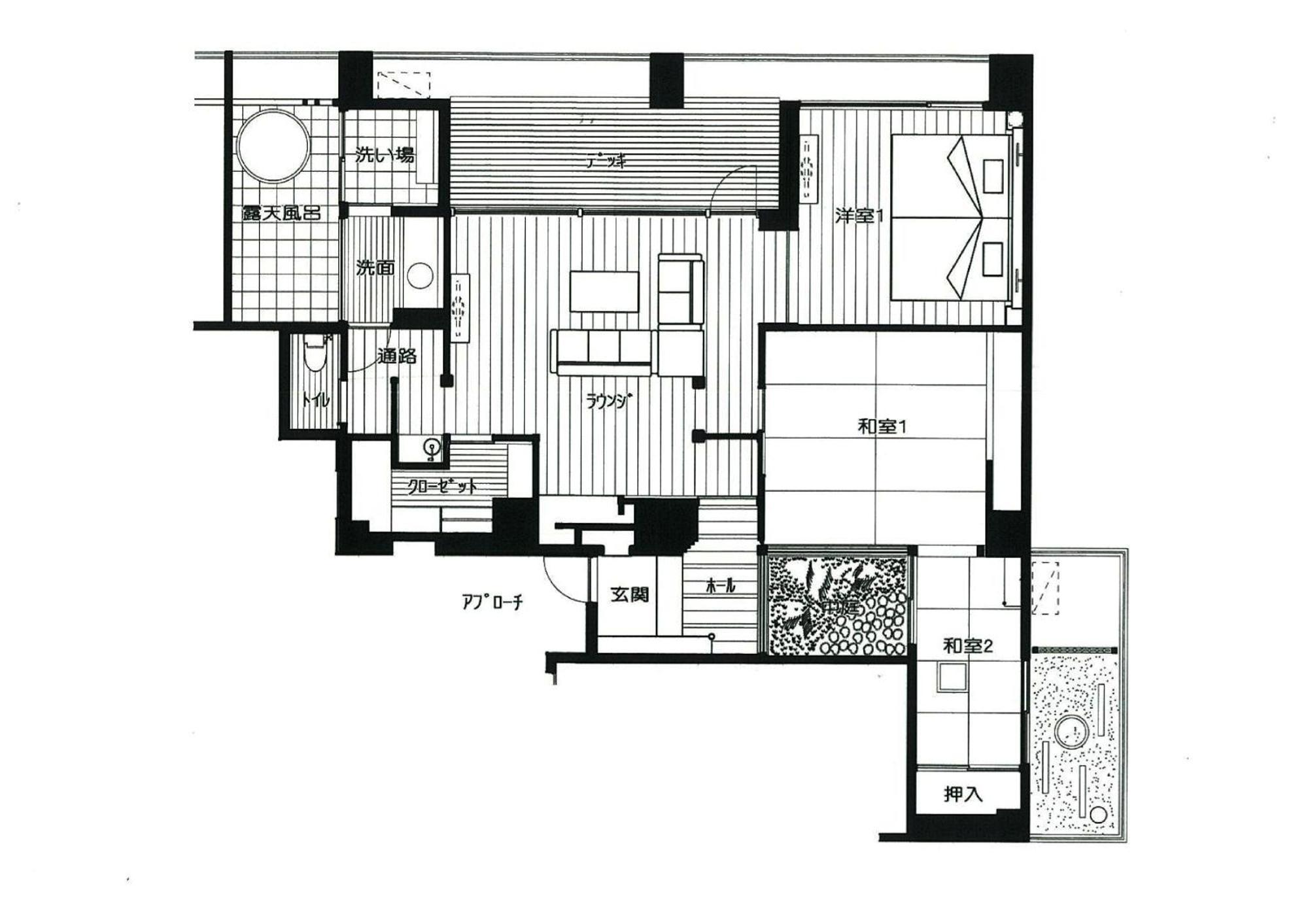 Amane Resort Seikai Беппу Номер фото A floor plan of a Japanese apartment